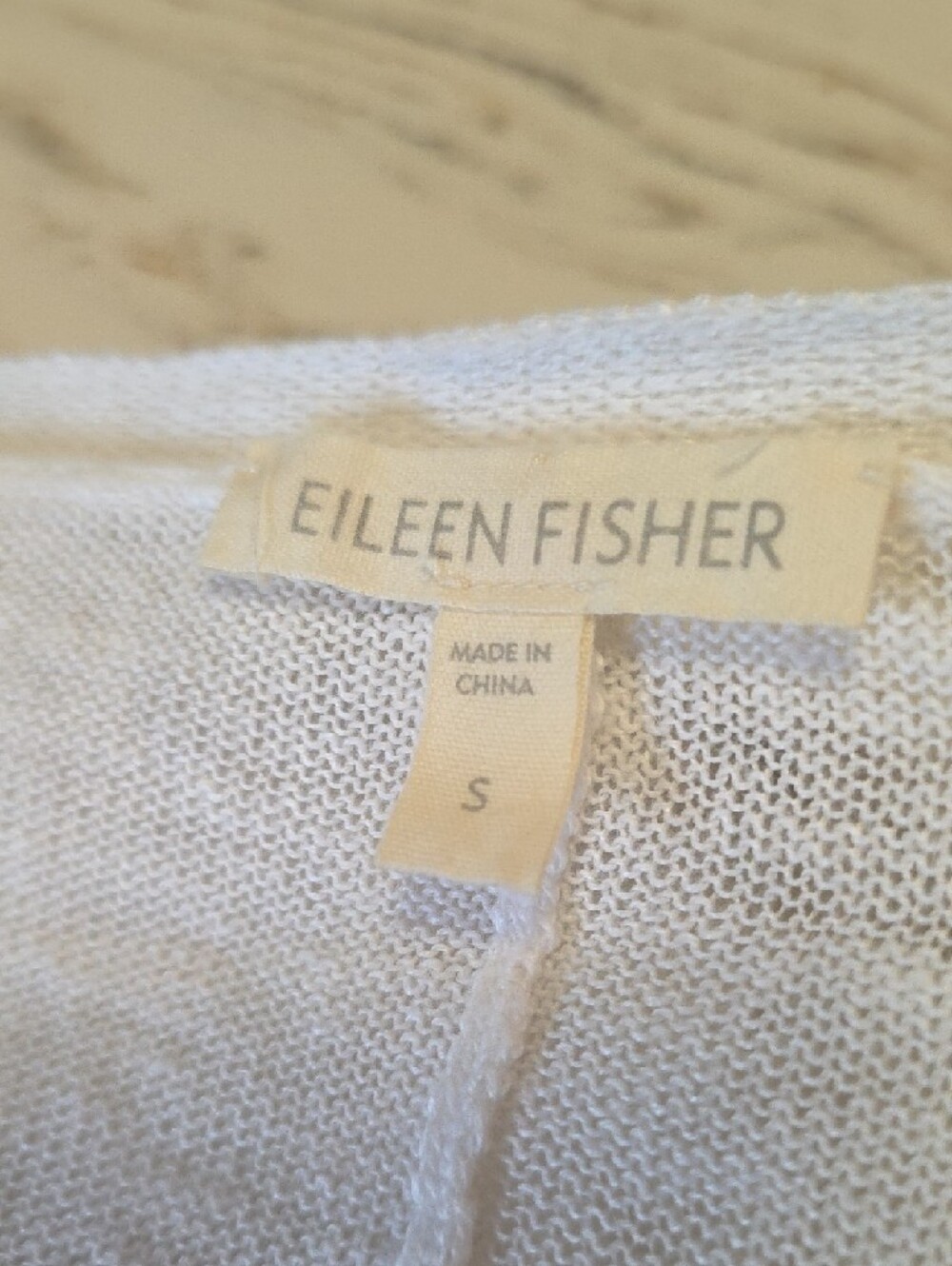 Eileen Fisher White V-Neck Button Front Cardigan Small 100% Linen - Picture 4 of 6